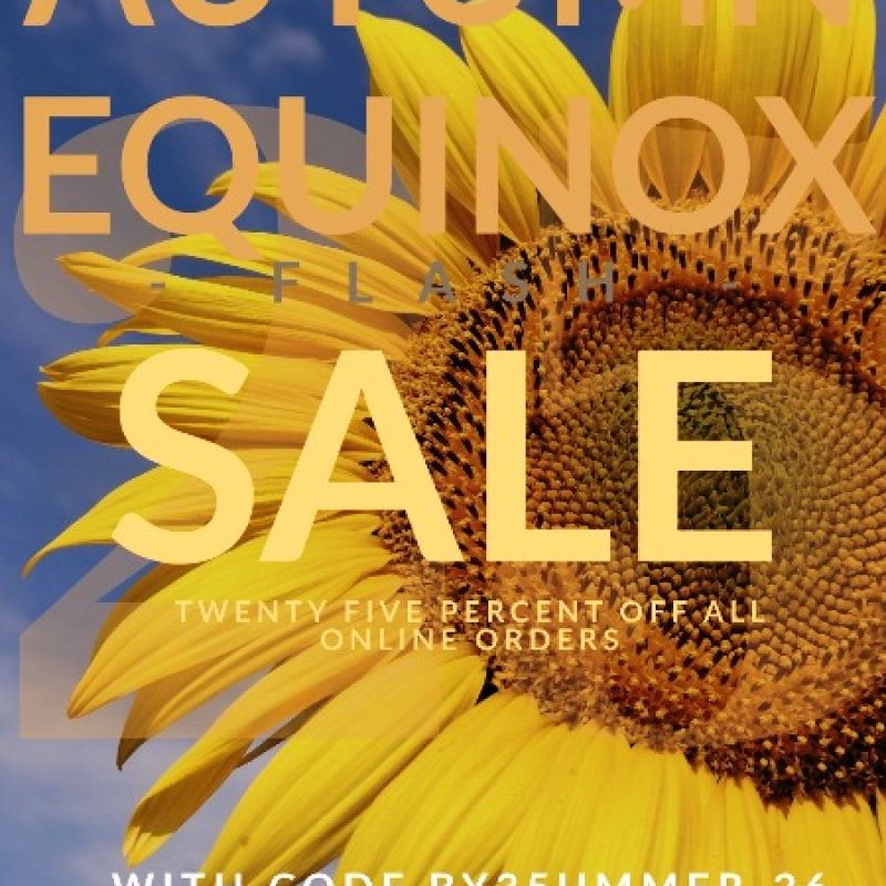 Autumn Equinox Flash Sale 25% Off Handcrafted Metaphysical Jewellery with Sunflower Background - Limited Time Offer